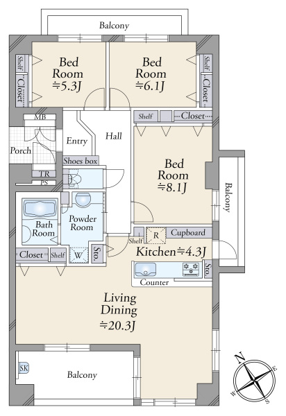 シティコーポ自由ケ丘２番館の間取図