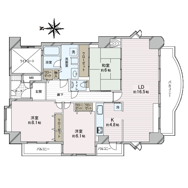 エステ・ルミナス北田辺の間取図