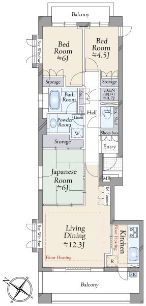 上社シティハウスフレックスの間取図