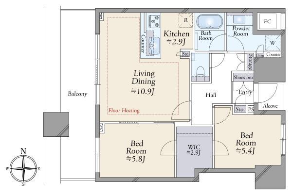 エクラスタワー武蔵小杉の間取図