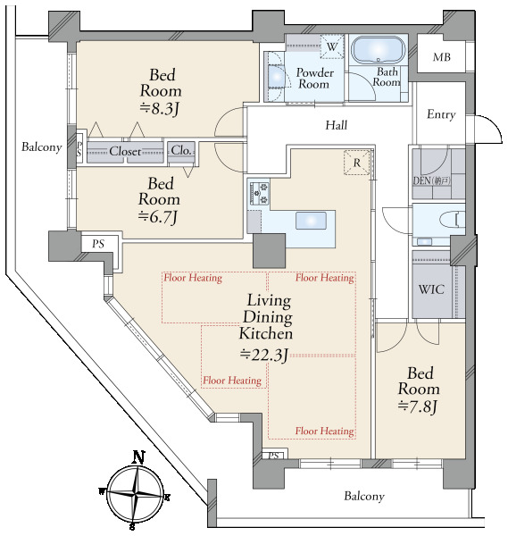 イーストコモンズ清澄白河セントラルタワーの間取図