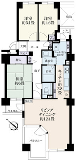 エステ・シテイ湘南六浦１番館の間取図
