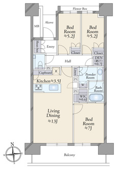 ＨＡＲＵＭＩ　ＦＬＡＧ　ＰＡＲＫ　ＶＩＬＬＡＧＥの間取図