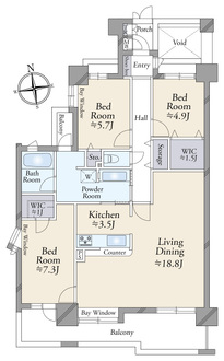 ライオンズヒルズ新松戸の間取図