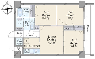 秀和大山レジデンスの間取図