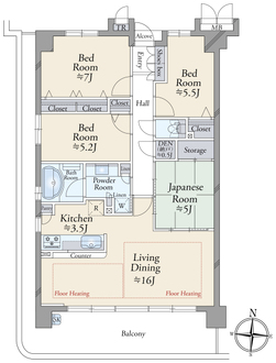 リバーガーデン平野正覚寺の間取図