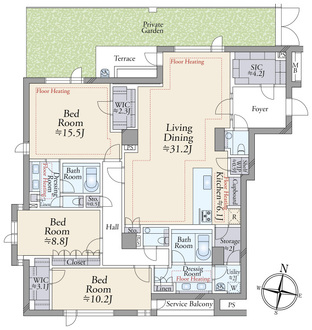 レフィール南麻布の間取図