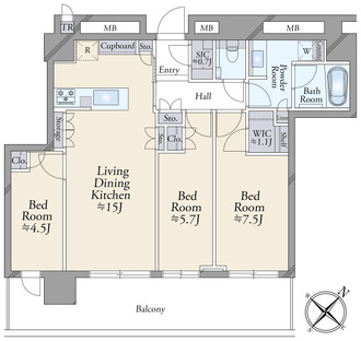 ＭＩＤ　ＴＯＷＥＲ　ＧＲＡＮＤの間取図