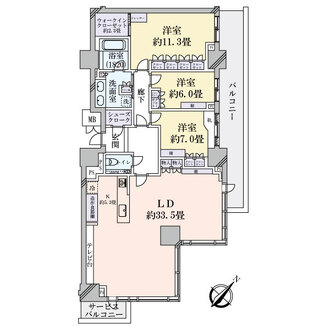 グランドメゾン上町台レジデンスタワーの間取図