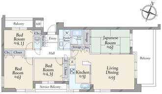カームコート芦屋の間取図