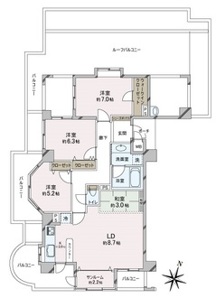 ワコーレ灘ヴァリスの間取図
