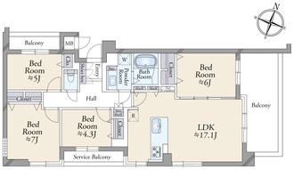 カームコート芦屋の間取図
