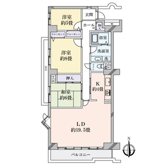 サザンヒル八事弐号棟の間取図
