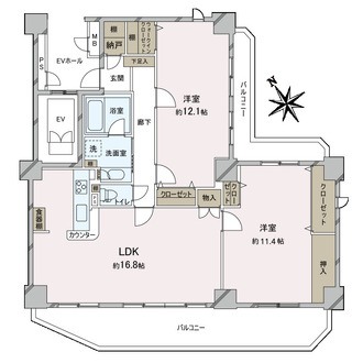 バンベールグラン山手弐番館の間取図