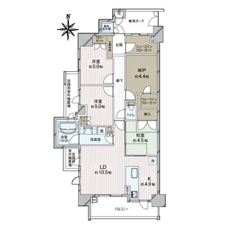 ライオンズマンション沢之町ガーデンタワーの間取図