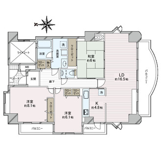 エステ・ルミナス北田辺の間取図