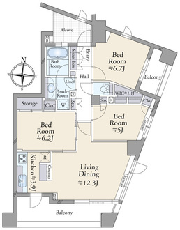 シティハウス世田谷千歳台の間取図