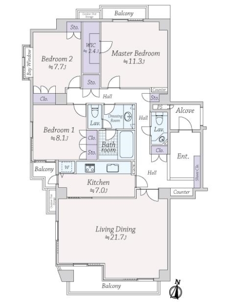 グランポート深沢の間取図
