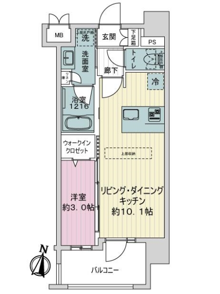 グランフォーレ西新パサージュの間取図