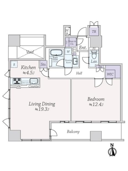 クレヴィアタワー御堂筋本町の間取図