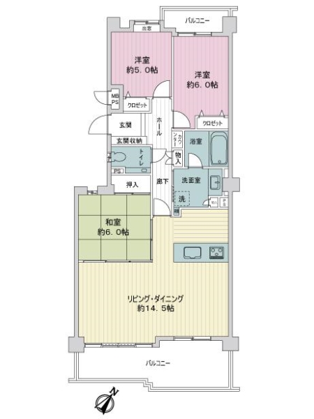 ライオンズガーデンヒルズ富士見台壱番館の間取図