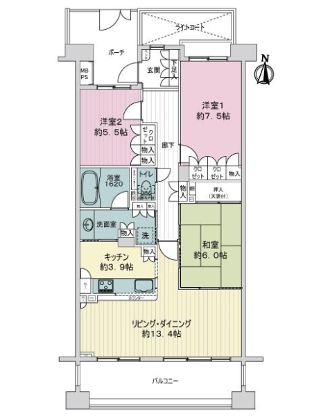 クリオ溝の口壱番館の間取図