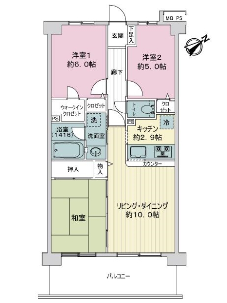 ライオンズマンション市川広尾の間取図
