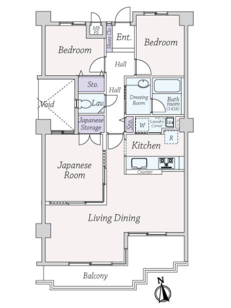ライオンズマンション仁川の間取図