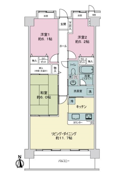 シャルマンコーポ一宮の間取図