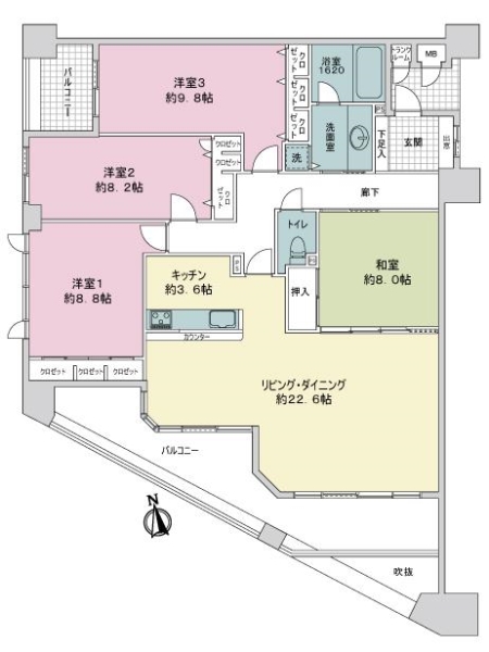 コアマンション桜坂プレジオヒルズの間取図