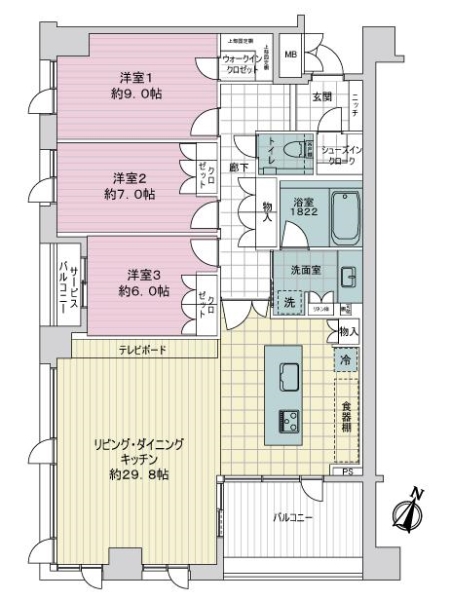 ローレルコート覚王山御棚町の間取図
