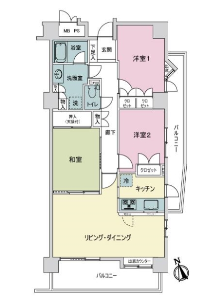 レールシティ大宮壱番館の間取図