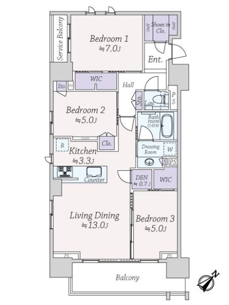 シティハウス広尾南の間取図