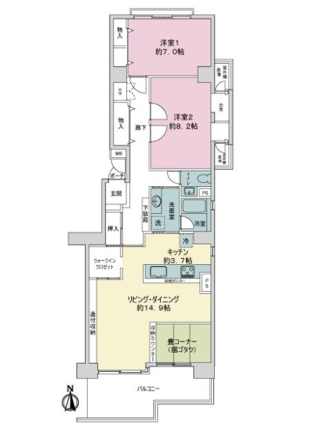 パークシティ鳥見Ｂ棟の間取図