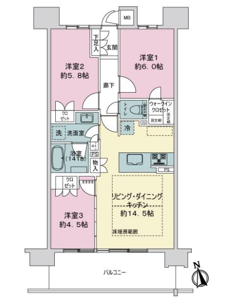 プレミスト相生通りリバーサイドの間取図