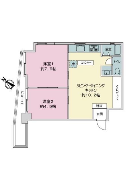 甲南メゾン三宮の間取図