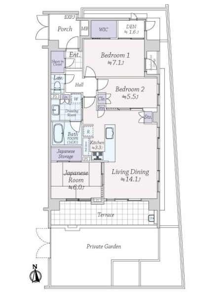 ライオンズ大森西グランフォートの間取図