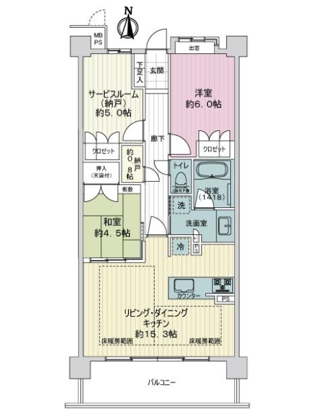 ライオンズ嵯峨天龍寺若宮　西の邸の間取図