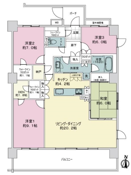 テゾーロ船橋ブライトレジデンスの間取図