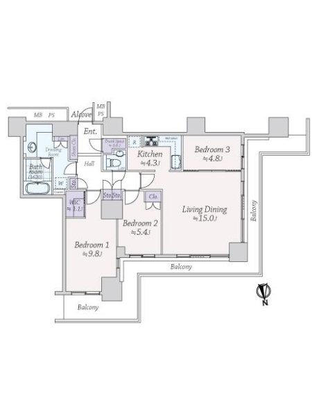 Ｗ　コンフォートタワーズイーストの間取図