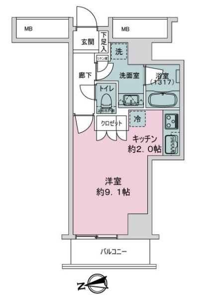 シェルゼ雷門の間取図