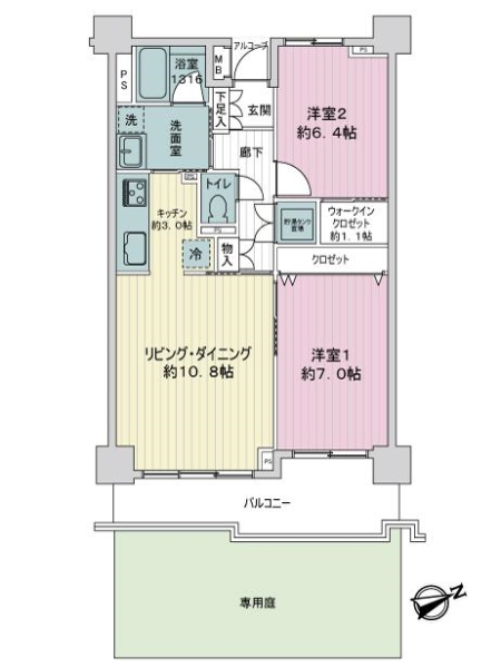 リノア北赤羽の間取図