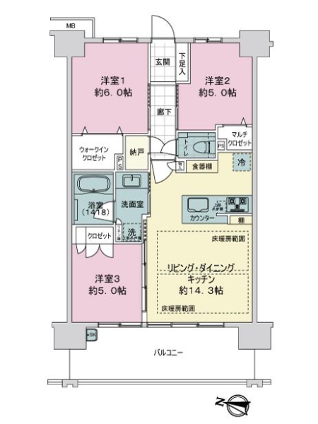ヴェレーナグラン大宮大門町　瑞景の間取図