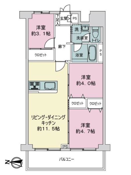 グリーンビューニュー川口の間取図
