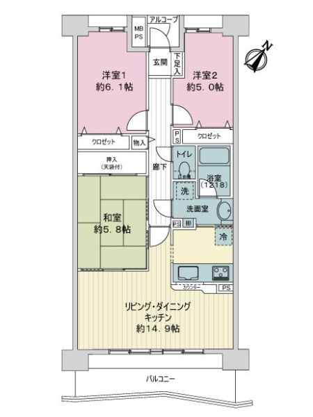 ライオンズマンション千葉グランドタワーの間取図