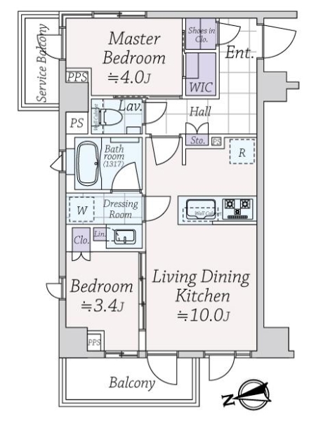 ピアース四谷Ｈｉｌｌｓの間取図