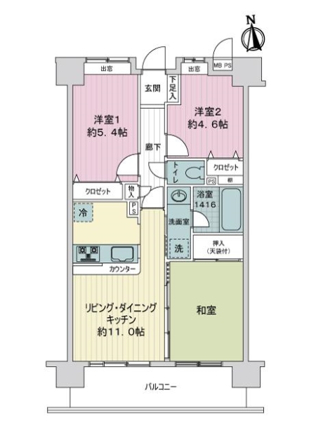 ライオンズマンション板橋徳丸の間取図