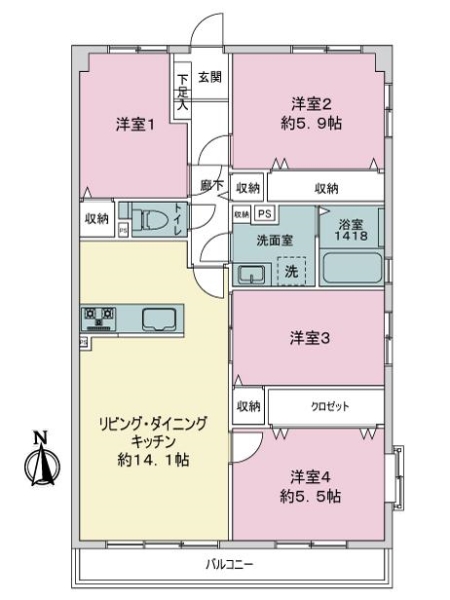 シティライフパティオ室見河畔の間取図
