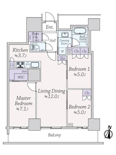 グランクロスタワー広島の間取図