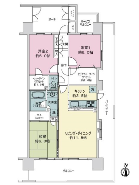 クレストシティタワーズ浦安サウスタワーの間取図